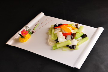 fresh salad with feta cheese and olives