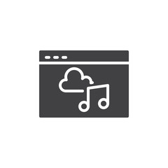 Web cloud storage vector icon. filled flat sign for mobile concept and web design. Music site data cloud computing glyph icon. Symbol, logo illustration. Pixel perfect vector graphics