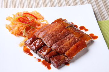 grilled meat with vegetables