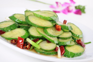 fresh salad with cucumbers and tomatoes