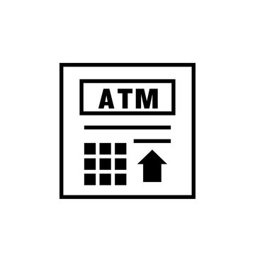 ATM outline icon. Clipart image isolated on white background