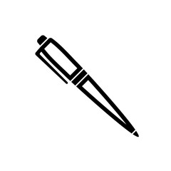 Ball pen outline icon. Clipart image isolated on white background