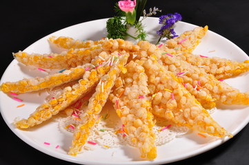 fried fish with vegetables