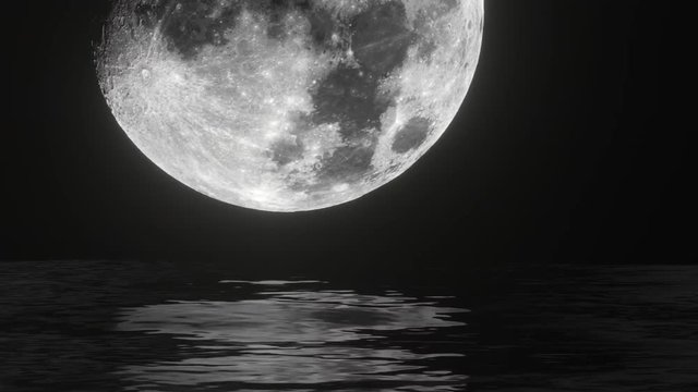 UHD combination of the live footage and 3D animation of a moon waterscape
