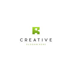 Abstract letter R Leaf modern logotype icon design concept. letter R Leaf vector illustration template