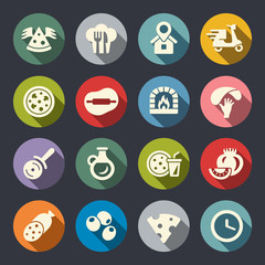 Fototapeta premium Pizza delivery vector icon set