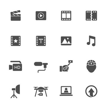 Video production vector icons