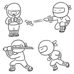 vector set of ninja © olllikeballoon