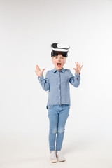 Child with virtual reality headset