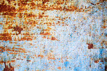 Rust background on blue steel plate for graphic design