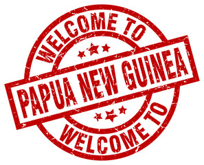 welcome to Papua New Guinea red stamp