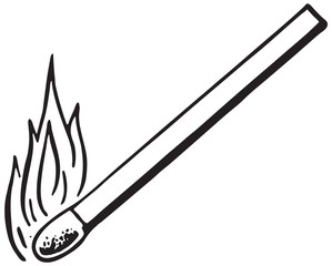 Burning Match - Retro Ad Art Illustration