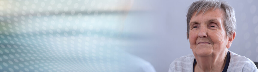 Support of the eldery. panoramic banner