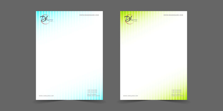 Gradient blue and green line letter head