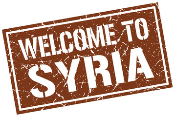 Fototapeta premium welcome to Syria stamp