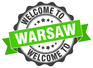 Fototapeta premium Warsaw round ribbon seal