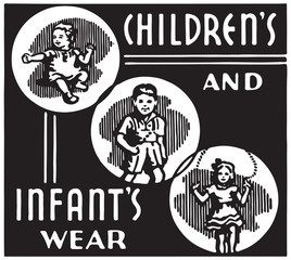 Children's And Infant's Wear - Retro Ad Art Banner