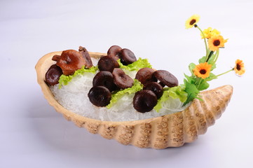 cake with fruits and berries isolated on white