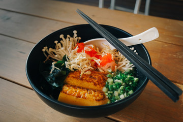 healthy Breakfast table with boil egg sup
