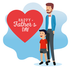 man with his daughter and fathers heart card