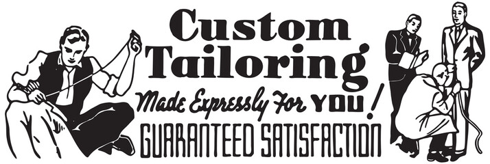 Custom Tailoring - Retro Ad Art Banner
