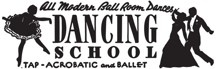Dancing School - Retro Ad Art Banner