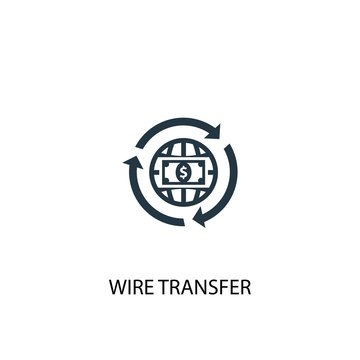 Wire Transfer Icon. Simple Element Illustration. Wire Transfer Concept Symbol Design. Can Be Used For Web And Mobile.