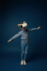 Fototapeta na wymiar Child with virtual reality headset