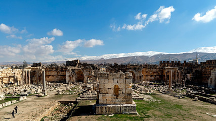 The Grand Court of Baalbek Roman Temple Complex in Lebanon