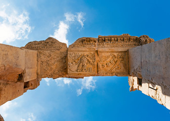 The Lintel of Temple of Bacchus in Baalbek, Lebanon