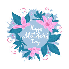 Happy Mother`s day posters or banner design with spring flowers