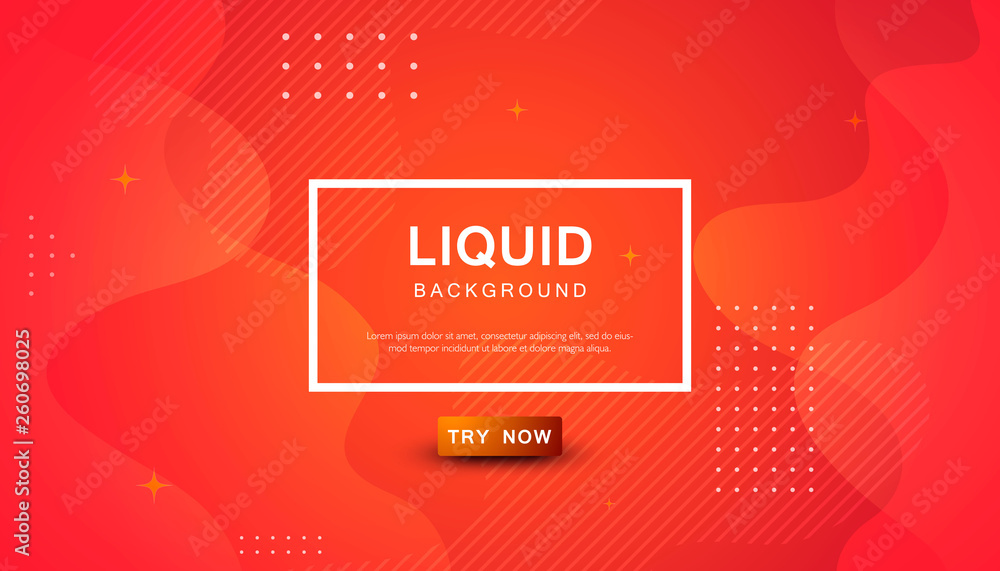 Aufkleber orange liquid color background. dynamic textured geometric element design with dots decoration. mode