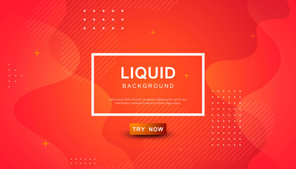 Orange liquid color background. Dynamic textured geometric element design with dots decoration. Modern gradient light vector illustration.