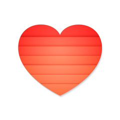 Red striped heart - unusual style design for greeting.
