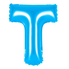Letter T from English alphabet (blue)