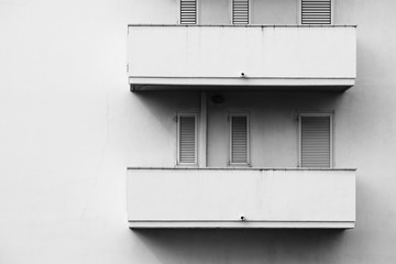 Two balcony on white