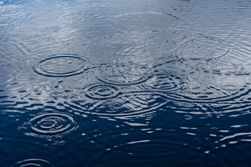 water drops on blue surface