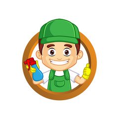 Cleaning Service clipart cartoon mascot