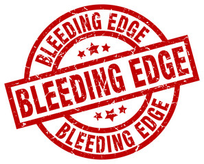 bleeding edge round red grunge stamp