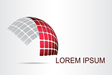 Abstract technology logo stylized spherical surface with abstract shapes. This logo is suitable for global company, world technologies, media and publicity agencies 