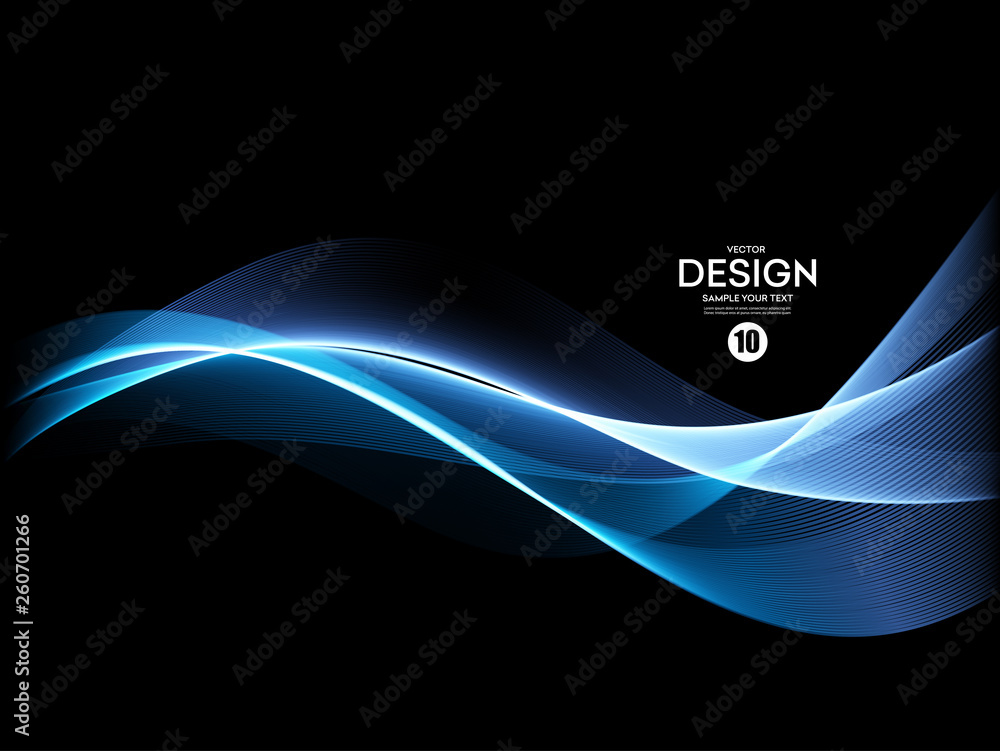 Aufkleber Vector Abstract shiny color blue wave design element