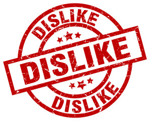 dislike round red grunge stamp