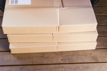 stack of cardboard delivary boxes