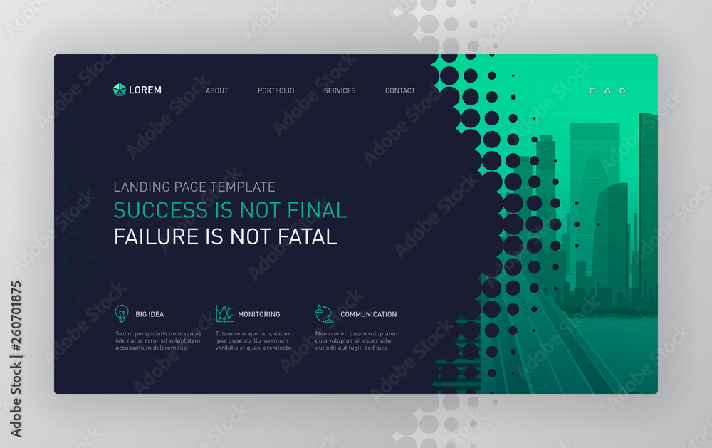 Canvas Prints landing page template for business. modern web page design concept layout for website. vector illust