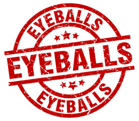 eyeballs round red grunge stamp