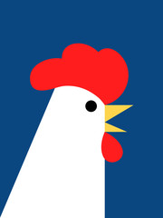 Chicken on blue background