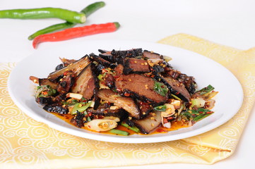 grilled meat and vegetables