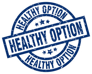 Fototapeta premium healthy option blue round grunge stamp