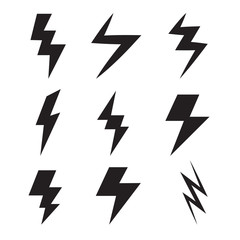 lighting bolts icons- vector illustration