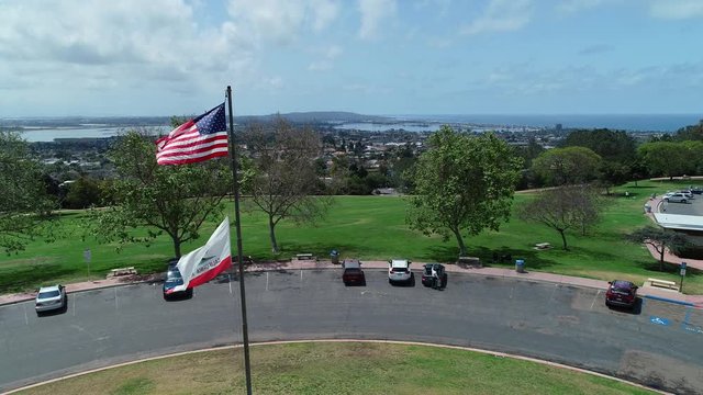 Kate Sessions Park looking south over Mission Bay, Ca